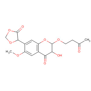 4H-1-Benzopyran-4-one,2,3-dihydro-3-hydroxy-6-methoxy-2-(3-oxobutoxy)-7-(5-oxo-1,3-dioxolan-4-yl)-