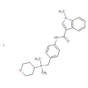 2H-Pyran-4-aminium,tetrahydro-N,N-dimethyl-N-[[4-[[(1-methyl-1H-indol-3-yl)carbonyl]amino]phenyl]methyl]-, iodide