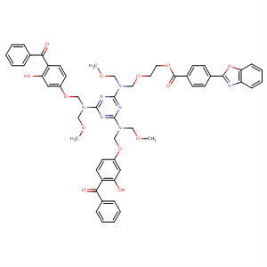 Benzoic acid, 4-(2-benzoxazolyl)-,2-[[[4,6-bis[[(4-benzoyl-3-hydroxyphenoxy)methyl](methoxymethyl)amino]-1,3,5-triazin-2-yl](methoxymethyl)amino]methoxy]ethyl ester