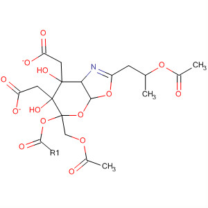 5H-Pyrano[3,2-d]oxazole-6,7-diol,5-[(acetyloxy)methyl]-2-[2-(acetyloxy)propyl]-3a,6,7,7a-tetrahydro-,diacetate (ester)