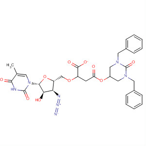 Thymidine, 3'-azido-3'-deoxy-,5'-[4-[hexahydro-2-oxo-1,3-bis(phenylmethyl)-5-pyrimidinyl]butanedioate]