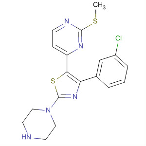 Pyrimidine,4-[4-(3-chlorophenyl)-2-(1-piperazinyl)-5-thiazolyl]-2-(methylthio)-