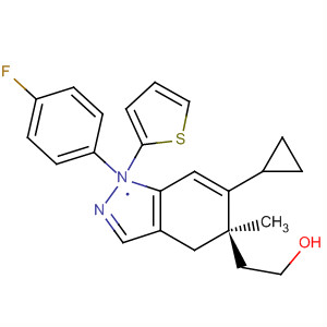 1H-Indazole-5-ethanol,6-cyclopropyl-1-(4-fluorophenyl)-4,5-dihydro-5-methyl-a-2-thienyl-, (5R)-