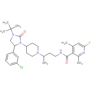 3-Pyridinecarboxamide,N-[3-[4-[5-(3-chlorophenyl)-3-(1,1-dimethylethyl)-2-oxo-1-imidazolidinyl]-1-piperidinyl]butyl]-6-fluoro-2,4-dimethyl-