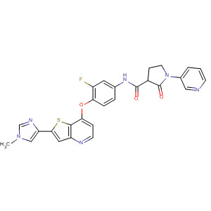 3-Pyrrolidinecarboxamide,N-[3-fluoro-4-[[2-(1-methyl-1H-imidazol-4-yl)thieno[3,2-b]pyridin-7-yl]oxy]phenyl]-2-oxo-1-(3-pyridinyl)-