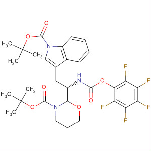 1H-Indole-1-carboxylic acid,3-[(2S)-2-[3-[(1,1-dimethylethoxy)carbonyl]tetrahydro-2H-1,3-oxazin-2-yl]-2-[[(2,3,4,5,6-pentafluorophenoxy)carbonyl]amino]ethyl]-,1,1-dimethylethyl ester