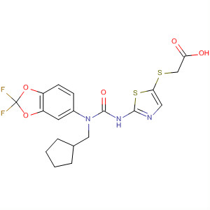 Acetic acid,
2-[[2-[[[(cyclopentylmethyl)(2,2-difluoro-1,3-benzodioxol-5-yl)amino]carb
onyl]amino]-5-thiazolyl]thio]-