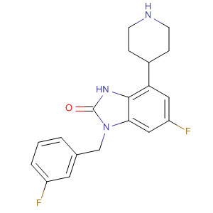 2H-Benzimidazol-2-one,6-fluoro-1-[(3-fluorophenyl)methyl]-1,3-dihydro-4-(4-piperidinyl)-