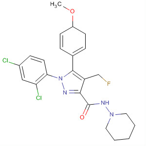 1H-Pyrazole-3-carboxamide,1-(2,4-dichlorophenyl)-4-(fluoromethyl)-4,5-dihydro-5-(4-methoxyphenyl)-N-1-piperidinyl-