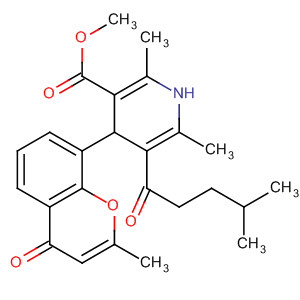 3-Pyridinecarboxylic acid,1,4-dihydro-2,6-dimethyl-4-(2-methyl-4-oxo-4H-1-benzopyran-8-yl)-5-(4-methyl-1-oxopentyl)-, methyl ester