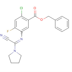 Benzoic acid,2-chloro-5-[(cyano-1-pyrrolidinylmethylene)amino]-4-fluoro-,phenylmethyl ester