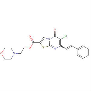 5H-Thiazolo[3,2-a]pyrimidine-2-carboxylic acid,6-chloro-5-oxo-7-(2-phenylethenyl)-, 2-(4-morpholinyl)ethyl ester, (E)-