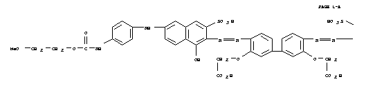 2,2'-((4,4'-Bis((1-hydroxy-6-((4-(((2-methoxyethoxy)carbonyl)amino)phenyl)amino)-3-sulpho-2-naphthyl)azo)(1,1'-biphenyl)-3,3'-diyl)bis(oxy))bis(acetic) acid