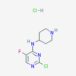 (2-Chloro-5-fluoropyrimidin-4yl)-4-piperidylamine hydrochloride molecular structure