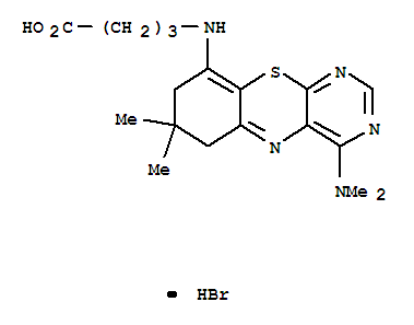 BUTANOIC ACID 4-((4-(DIMETHYLAMINO)-7,8-DIHYDRO-7,7-DIMETHYL-6H-PYRIMIDO[4,5-B](1,4)BENZOTHIAZIN-9-YL)AMINO)-,MONOHYDROBROMIDE