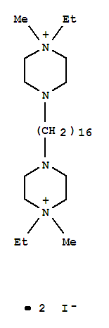 4,4'-Hexadecamethylenebis[1-ethyl-1-methylpiperaziniumiodide] (6CI,7CI) molecular structure