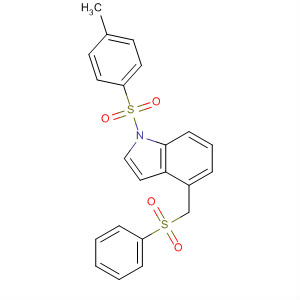 1H-Indole, 1-[(4-methylphenyl)sulfonyl]-4-[(phenylsulfonyl)methyl]- molecular structure