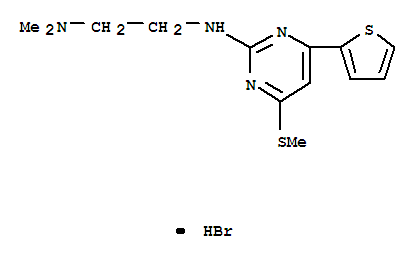 N,N-dimethyl-N'-[4-(methylsulfanyl)-6-(thiophen-2-yl)pyrimidin-2-yl]ethane-1,2-diamine hydrobromide (1:1) molecular structure