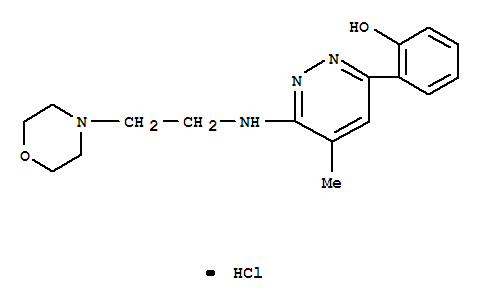 Phenol,2-[5-methyl-6-[[2-(4-morpholinyl)ethyl]amino]-3-pyridazinyl]-, hydrochloride(1:1) molecular structure