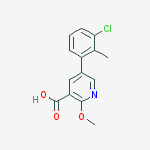 5-(3-chloro-2-methylphenyl)-2-methoxypyridine-3-carboxylic Acid molecular structure