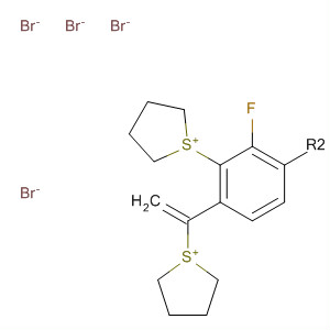Thiophenium,1,1'-[(2-fluoro-1,4-phenylene)bis(methylene)]bis[tetrahydro-, dibromide molecular structure
