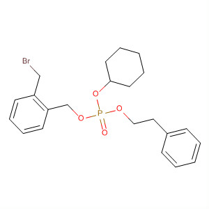Phosphoric acid, [2-(bromomethyl)phenyl]methyl cyclohexyl2-phenylethyl ester molecular structure