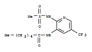 N-{2-[(methylsulfonyl)amino]-5-(trifluoromethyl)pyridin-3-yl}hexanamide molecular structure