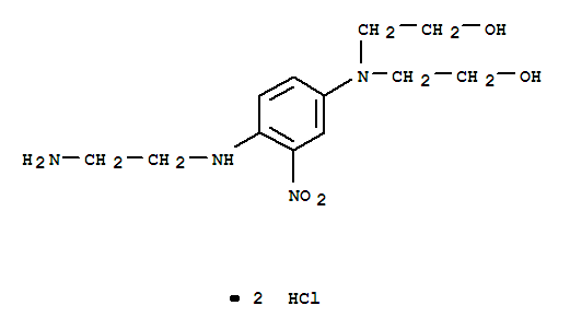 2,2'-({4-[(2-aminoethyl)amino]-3-nitrophenyl}imino)diethanol dihydrochloride molecular structure