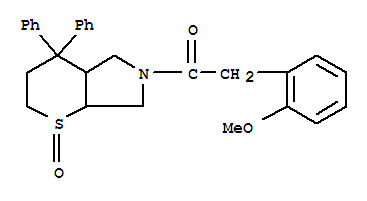 6-[(2-methoxyphenyl)acetyl]-4,4-diphenyloctahydrothiopyrano[2,3-c]pyrrole 1-oxide molecular structure