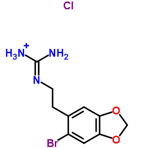 (E)-amino{[2-(6-bromo-1,3-benzodioxol-5-yl)ethyl]imino}methanaminium chloride molecular structure