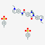 6,6'-[(2-aminobenzene-1,4-diyl)bis(carbonylimino)]bis(1-ethylquinolinium) bis(4-methylbenzenesulfonate) molecular structure