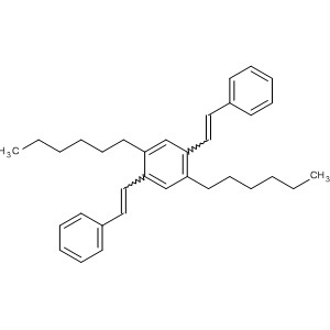 Benzene, 1,4-dihexyl-2,5-bis(2-phenylethenyl)- molecular structure