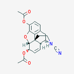 (5alpha,6alpha)-3,6-Bis(acetoxy)-7,8-didehydro-4,5-epoxymorphinan-17-carbonitrile molecular structure