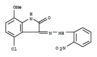 4-chloro-7-methoxy-3-[2-(2-nitrophenyl)hydrazino]-2H-indol-2-one molecular structure