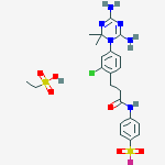 ethanesulfonic acid - 4-({3-[2-chloro-4-(4,6-diamino-2,2-dimethyl-1,3,5-triazin-1(2H)-yl)phenyl]propanoyl}amino)benzenesulfonyl fluoride (1:1) molecular structure