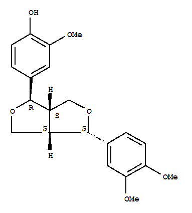 Phenol,4-[4-(3,4-dimethoxyphenyl)tetrahydro-1H,3H-furo[3,4-c]furan-1-yl]-2-methoxy-,[1R-(1a,3aa,4b,6aa)]- molecular structure