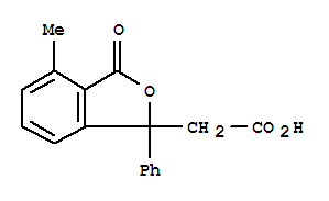 (4-methyl-3-oxo-1-phenyl-1,3-dihydro-2-benzofuran-1-yl)acetic acid molecular structure