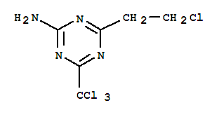 4-(2-chloroethyl)-6-(trichloromethyl)-1,3,5-triazin-2-amine molecular structure
