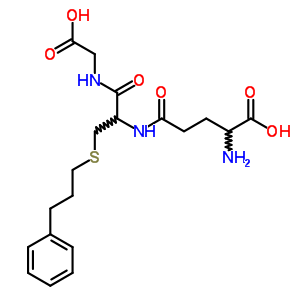 2-amino-4-[[1-(carboxymethylcarbamoyl)-2-(3-phenylpropylsulfanyl)ethyl]carbamoyl]butanoic acid molecular structure