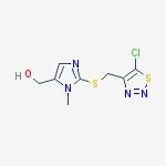 (2-([(5-chloro-1,2,3-thiadiazol-4-yl)methyl]sulfanyl)-1-methyl-1H-imidazol-5-yl)methanol molecular structure