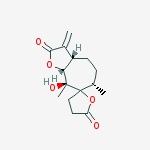 (3aS,7R)-3,3aβ,4,4,5,6,8,8aβ-Octahydro-8β-hydroxy-6α,8-dimethyl-3-methylenespiro[7H-cyclohepta[b]furan-7,2(5H)-furan]-2,5(3H)-dione molecular structure