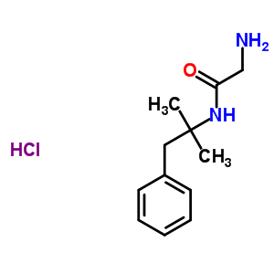 N-(2-methyl-1-phenylpropan-2-yl)glycinamide hydrochloride (1:1) molecular structure