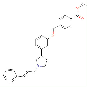 Benzoic acid,4-[[3-[1-[(2E)-3-phenyl-2-propenyl]-3-pyrrolidinyl]phenoxy]methyl]-,methyl ester molecular structure