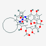 (8Z,14E,24E)-8-[(2-cyclopentadecylhydrazino)methylidene]-5,6,17,19-tetrahydroxy-23-methoxy-2,4,12,16,18,20,22-heptamethyl-1,9,11-trioxo-1,2,8,9-tetrahydro-2,7-(epoxypentadeca[1,11,13]trienoimino)naphtho[2,1-b]furan-21-yl acetate