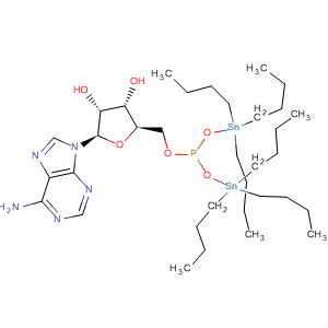 Adenosine, 5'-O-[bis[(tributylstannyl)oxy]phosphinyl]- molecular structure