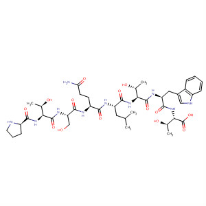 L-Threonine,L-prolyl-L-threonyl-L-seryl-L-glutaminyl-L-leucyl-L-threonyl-L-tryptophyl- molecular structure