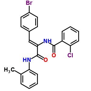N-{(1Z)-1-(4-bromophenyl)-3-[(2-methylphenyl)amino]-3-oxoprop-1-en-2-yl}-2-chlorobenzamide molecular structure