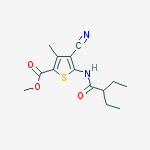 methyl 4-cyano-5-(2-ethylbutanamido)-3-methylthiophene-2-carboxylate molecular structure