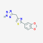 2-(3,4-METHYLENEDIOXYPHENYL)-4-(5-1H-TETRAZOLYLMETHYL)THIAZOLE