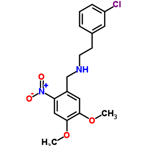 2-(3-chlorophenyl)-N-(4,5-dimethoxy-2-nitrobenzyl)ethanamine molecular structure